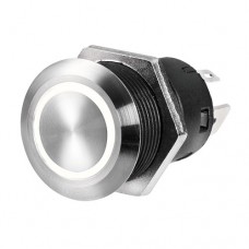 Intrerupator inox on-off cu LED alb 