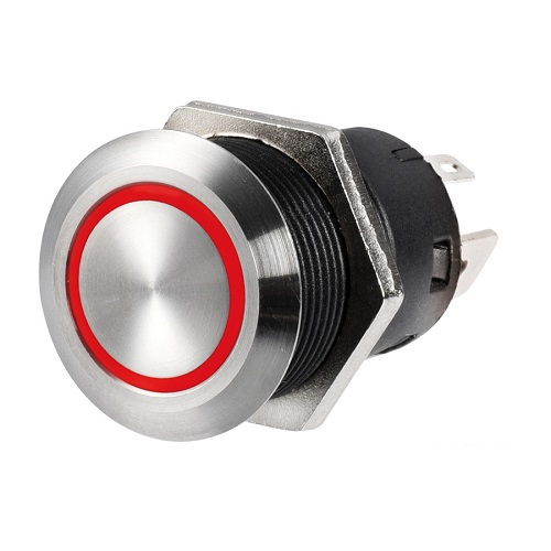 Intrerupator inox cu LED rosu Intrerupator inox cu LED rosu