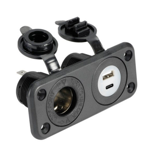 Panou priza marina USB (A+C) si clasica Panou priza marina USB (A+C) si clasica