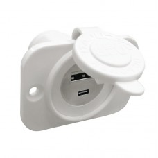 Priza marina dubla USB si micro USB alba